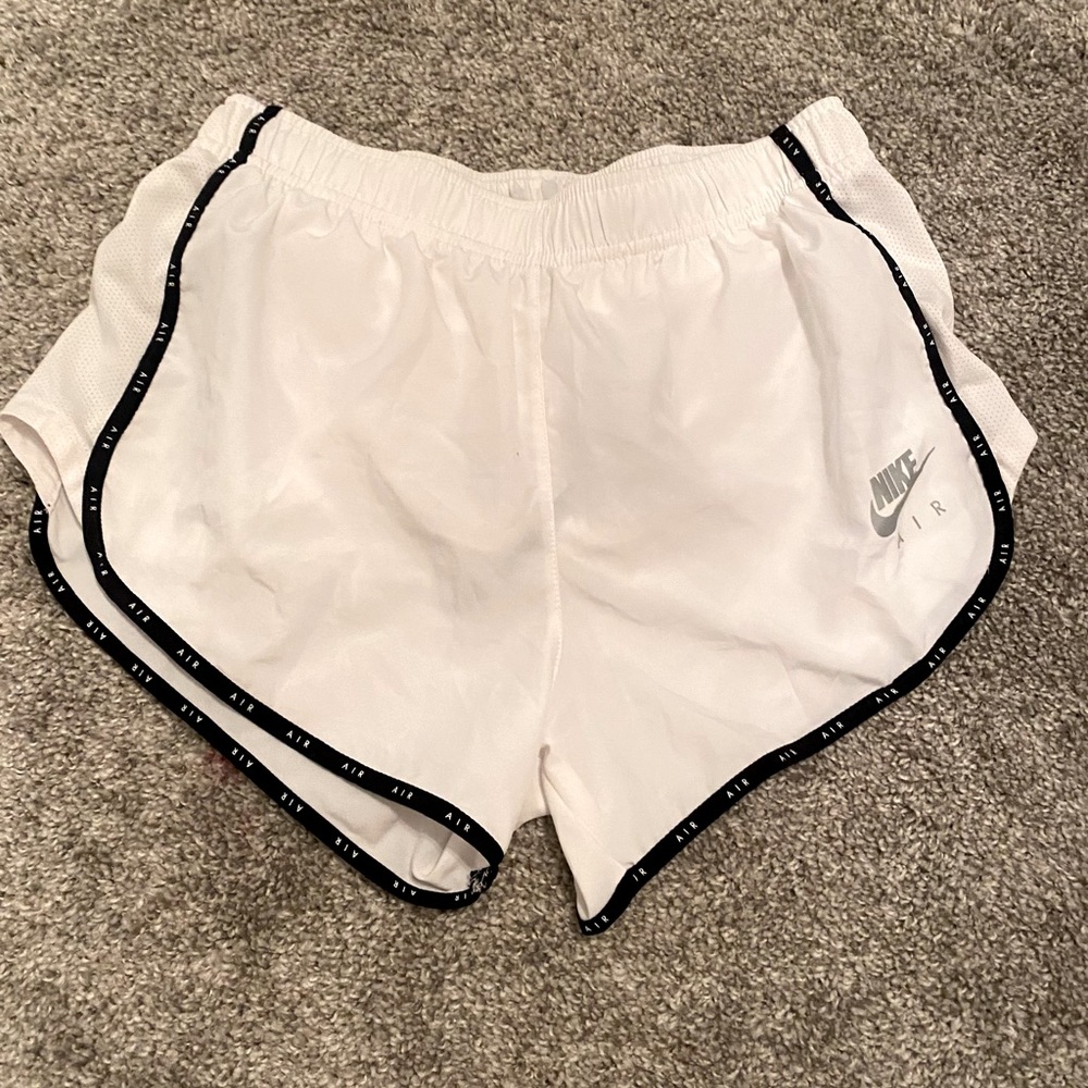 White Nike athletic shorts